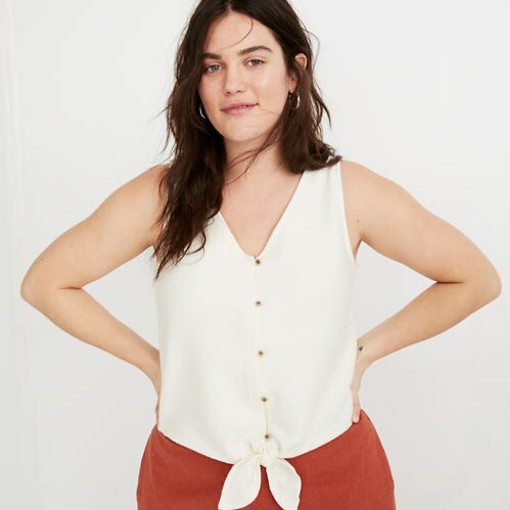Madewell
Texture & Thread Button-Front Tie Tank To